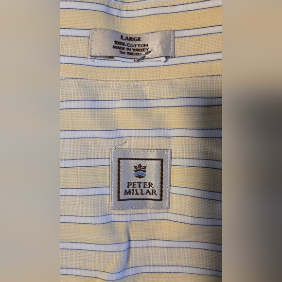 Peter Millar Men T Shirt Size Large Long Sleeve Shirt 100% Cotton - Picture 2 of 16